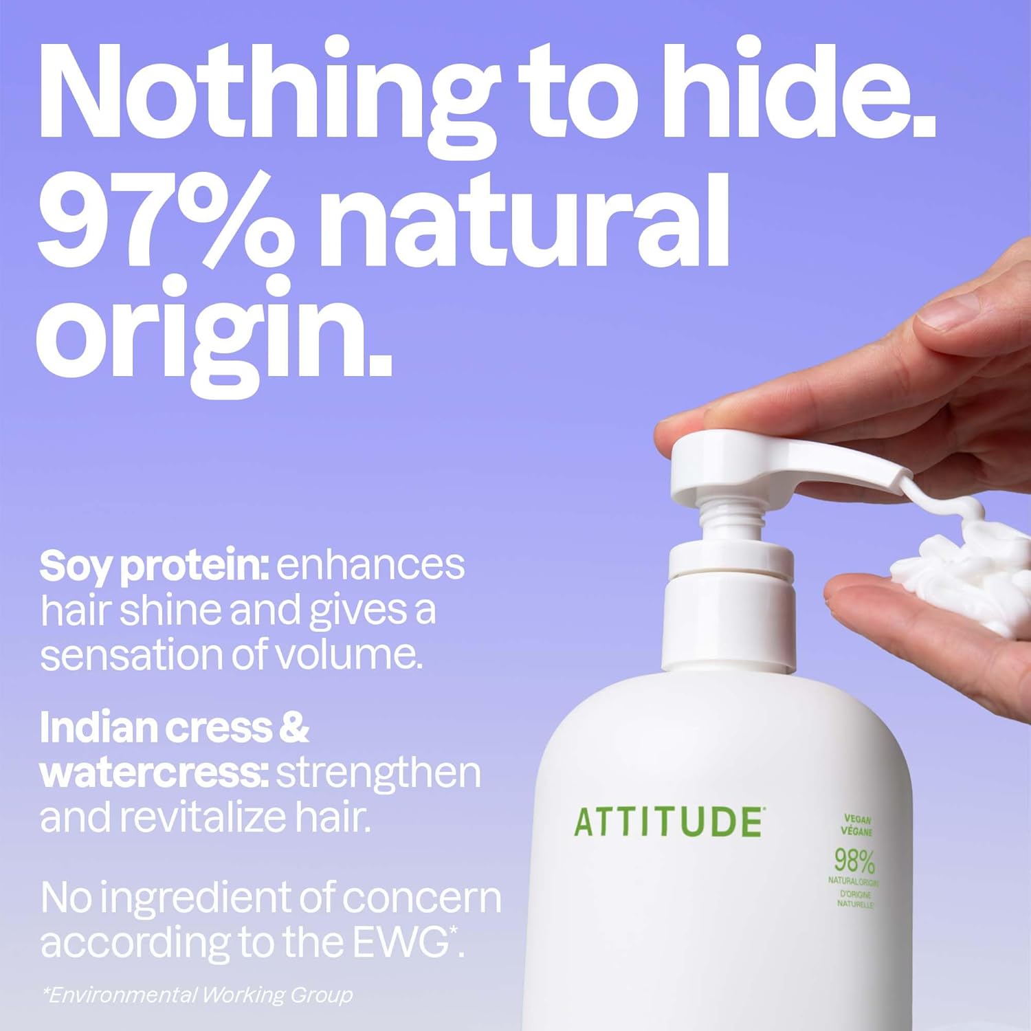 ATTITUDE nourishing hair conditioner for dry and damaged hair with grapeseed oil