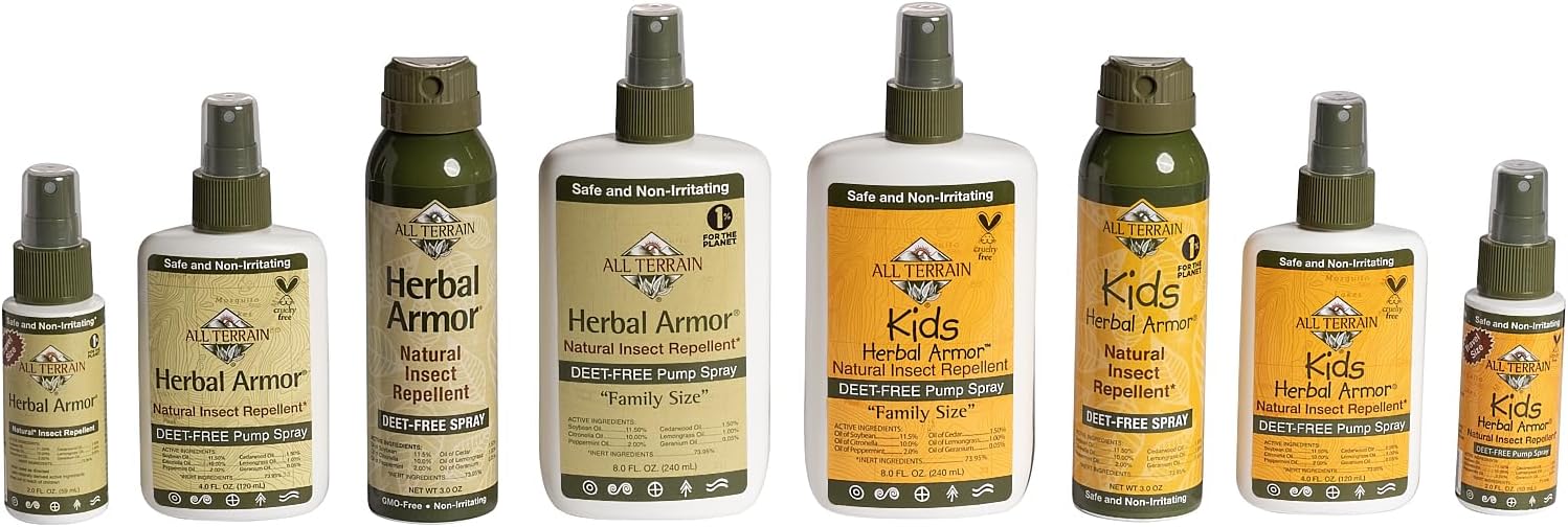 Herbal Armor DEET-Free Insect Repellent Spray – Plant-Based Mosquito & Bug Protection for Family Travel Use, 2 Oz Pump Spray