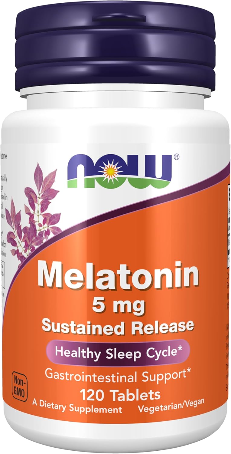Melatonin 5 mg Sustained Release bottle with 120 tablets