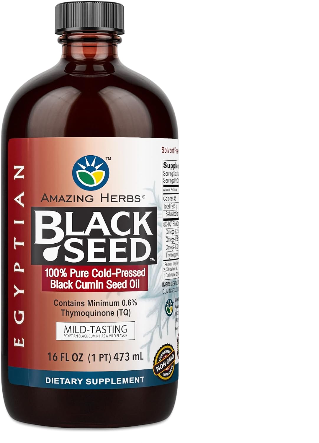 Amazing Herbs Black Seed Oil herbal supplement rich in omega 3 6 9 fatty acids