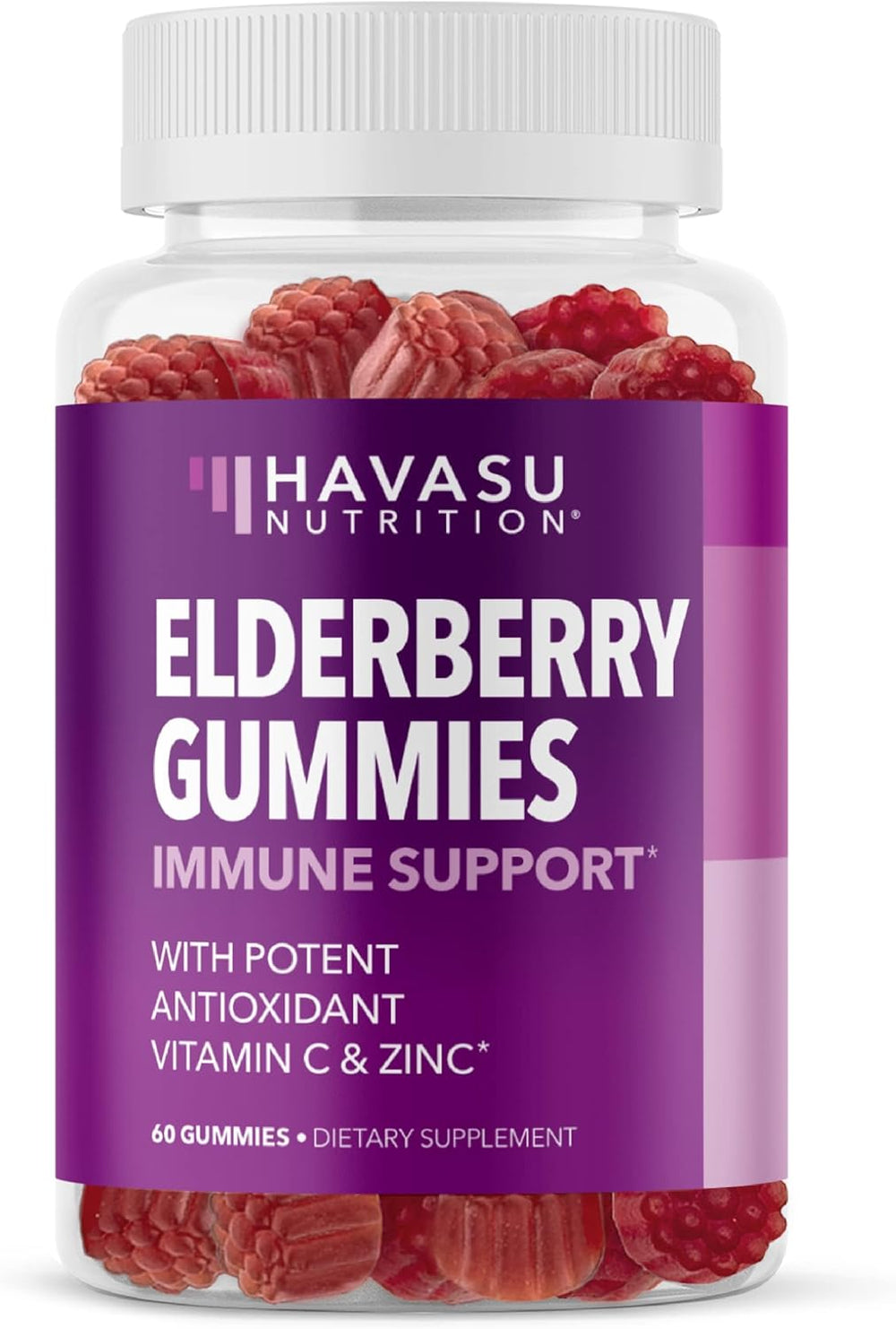 Havasu Nutrition immune support gummies bottle with elderberry extract and antioxidant blend