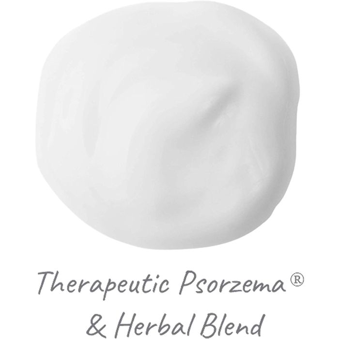 "Close-up of Derma E Psorzema Herbal Conditioner label – vegan, cruelty-free, paraben-free"
