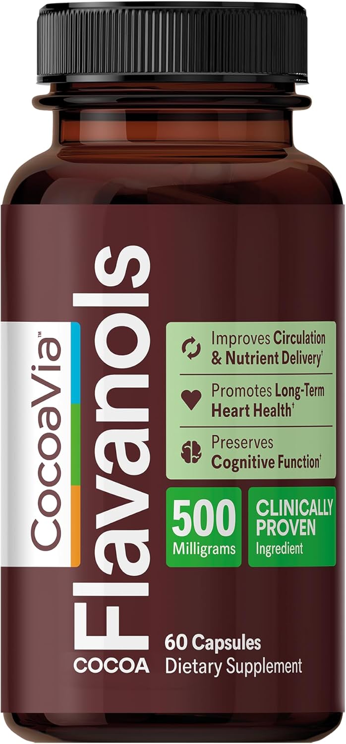 CocoaVia Heart and Brain supplement 60 capsule bottle for daily wellness support