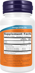 NOW Omega-3 Fish Oil 1000 mg bottle with EPA DHA for cardiovascular support