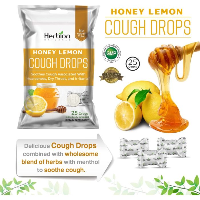 Herbion Naturals sugar-free cough drops with menthol for natural cough relief