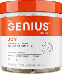 Vegetarian nootropic capsules by Genius Brand for mood support and cognitive health