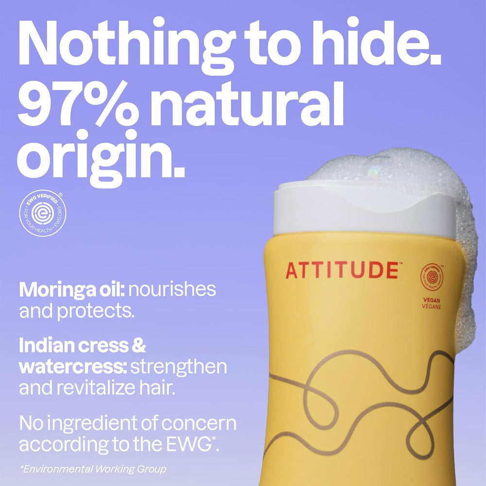 EWG VERIFIED ATTITUDE vegan shampoo for 3A, 3B and 3C curls