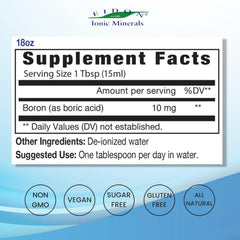 Eidon Boron liquid mineral bottle for essential element metabolic support