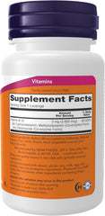 NOW B-12 supplement bottle with 100 vegan lozenges