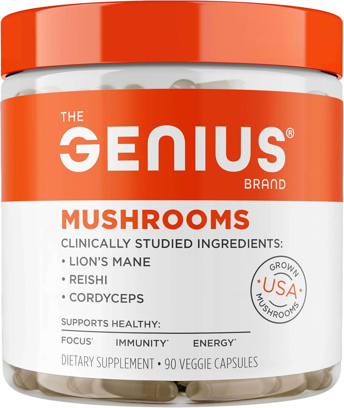 Non-GMO mushroom supplement for cognitive wellness energy and immune health support