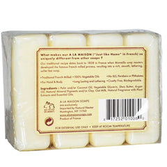 A La Maison Oat Milk Moisturizing Bar Soap Set – Triple French Milled Hand & Body Soap Bars, 4 Pack, 3.5 Oz Each
