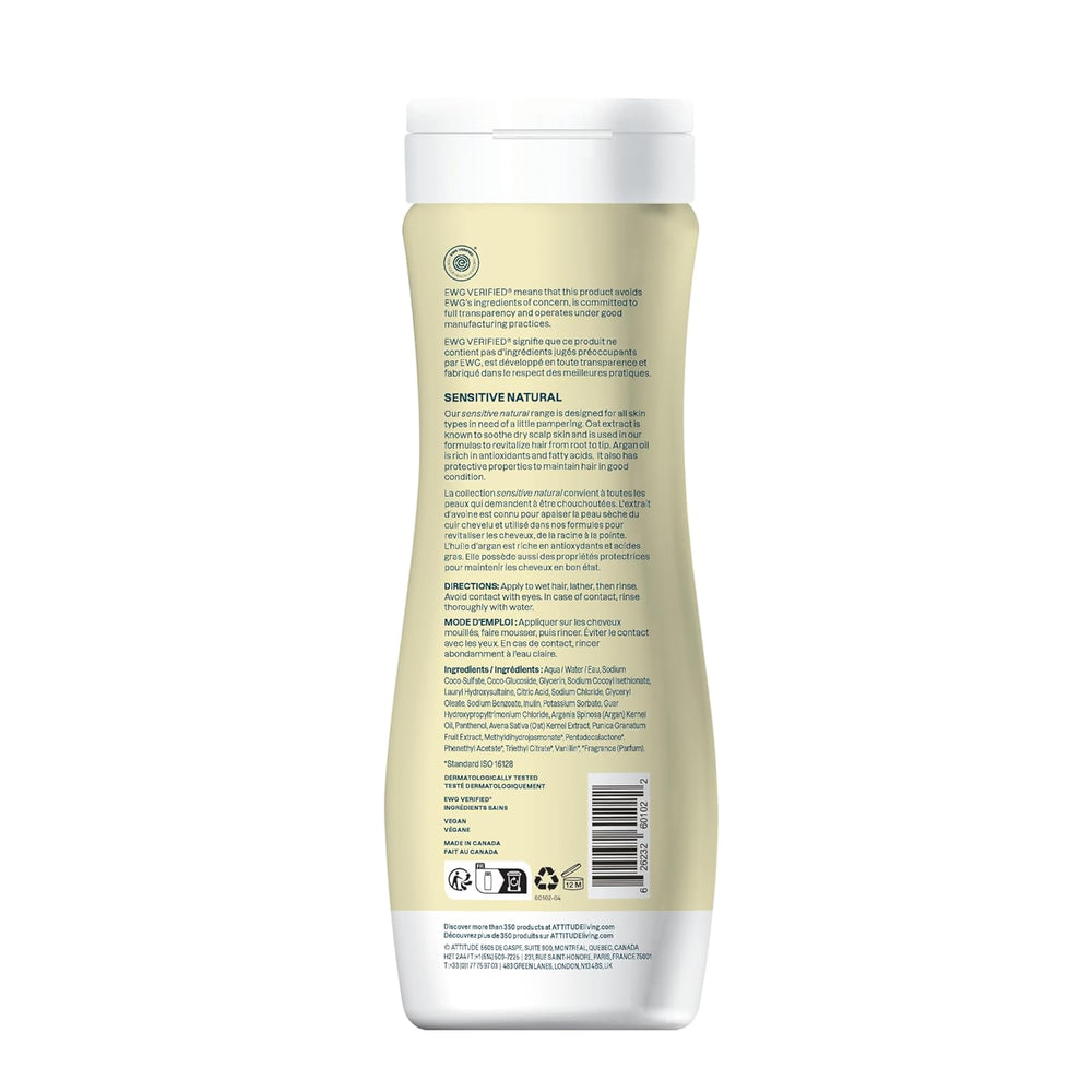 Sensitive scalp hair shampoo with naturally derived ingredients and argan oil formula