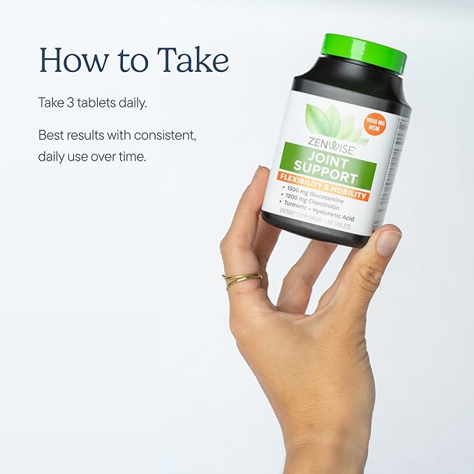 Zenwise Health Joint Support 90 tablets for flexibility mobility and cartilage support