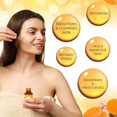 Turmeric oil skincare bottle for glowing moisturized and nourished skin care routine