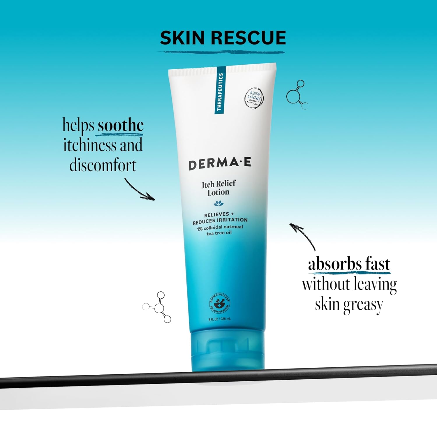 DERMA E Itch Relief Lotion 8 oz for soft hydrated and comfortable skin