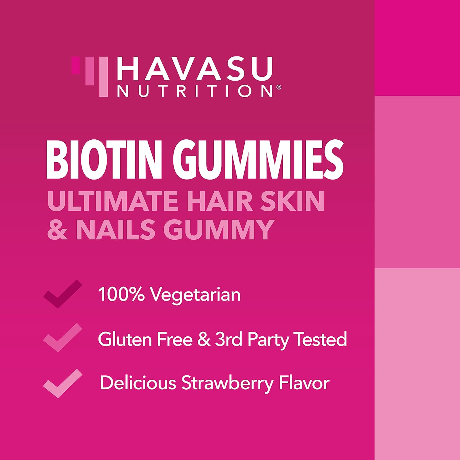 Vitamin B7 biotin gummies for daily beauty and wellness support 90 count