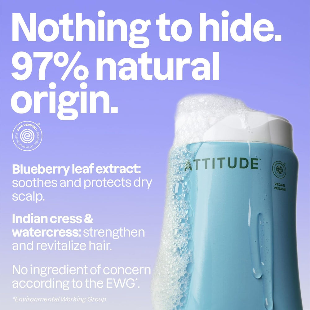 ATTITUDE Extra Gentle Unscented Shampoo for sensitive scalp and daily hair care