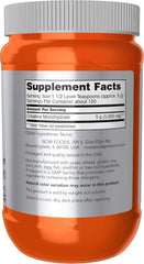 NOW Sports Creatine Monohydrate supplement facts label showing 5g creatine serving