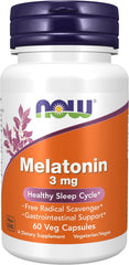 Melatonin 3 mg Veg Capsules 60 count bottle front view