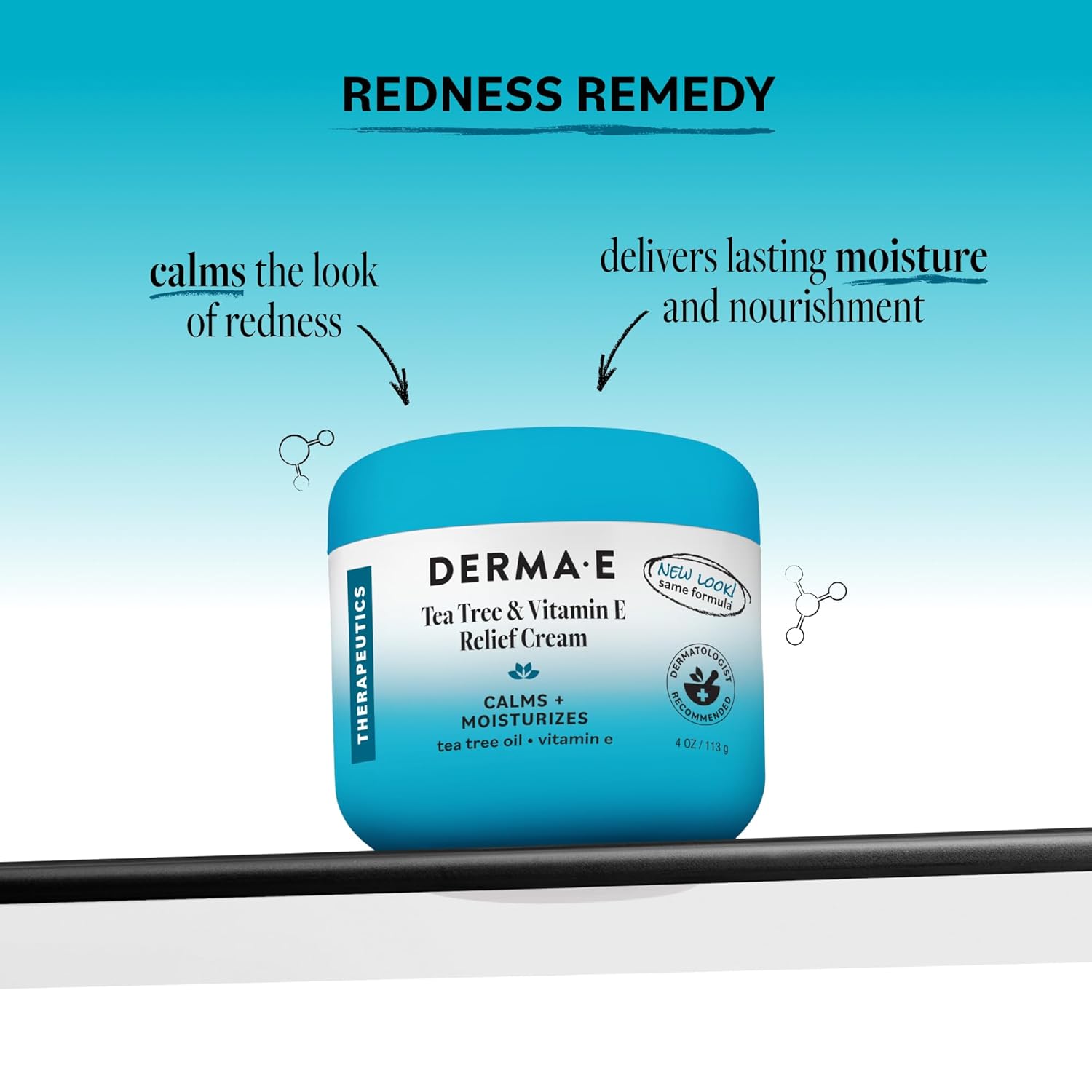 Deep moisturizing DERMA E skin cream with tea tree oil and vitamin E