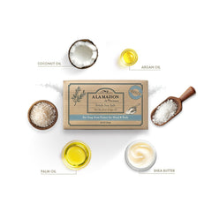 Triple French milled sea salt cleansing bar soap for soft refreshed skin