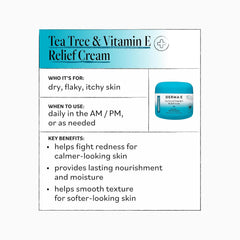 DERMA E relief cream tube for soothing and nourishing sensitive dry skin