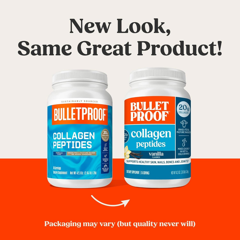 Vanilla collagen peptides powder with 19g protein for skin, bones, and joints
