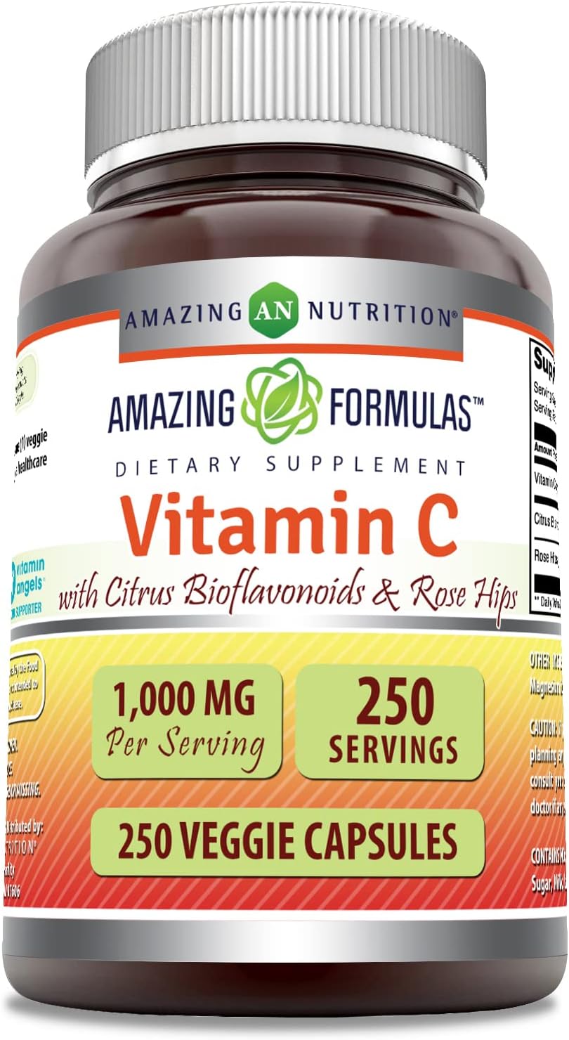 Vitamin C with Rose Hips and Citrus Bioflavonoids for antioxidant and collagen support