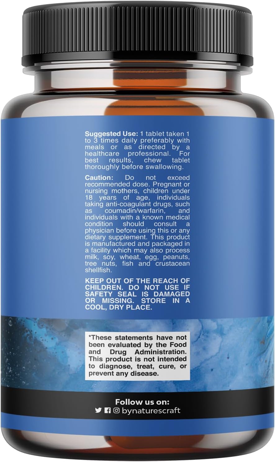 Nature’s Craft D3 K2 supplement facts showing 2,000 IU vitamin D3