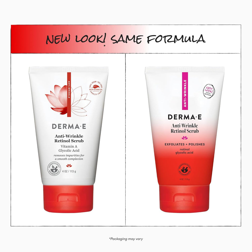 Exfoliating DERMA E facial cleanser for smoother and refreshed looking skin