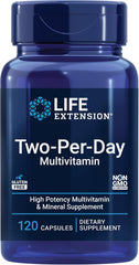 Life Extension Two-Per-Day Multivitamin 120 capsules bottle front label