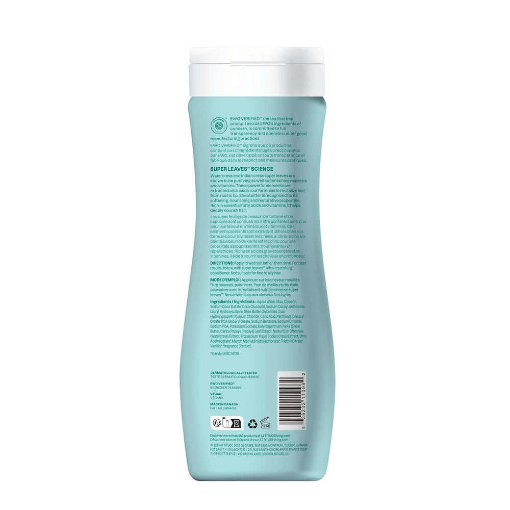 ATTITUDE shea butter shampoo for dry curls, designed to nourish and soften textured hair