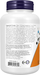 NOW Foods Taurine Pure Powder 8 oz free-form amino acid supplement
