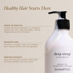 Sulfate-free Deep Steep coconut oil shampoo for soft shiny hair