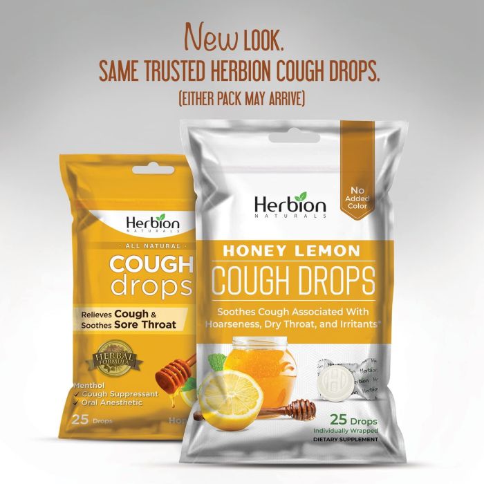 Herbion Naturals natural herbal cough drops with non