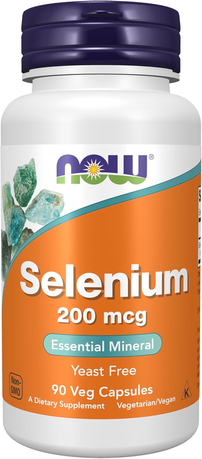 NOW Foods Selenium 200 mcg yeast free capsules for antioxidant and immune support