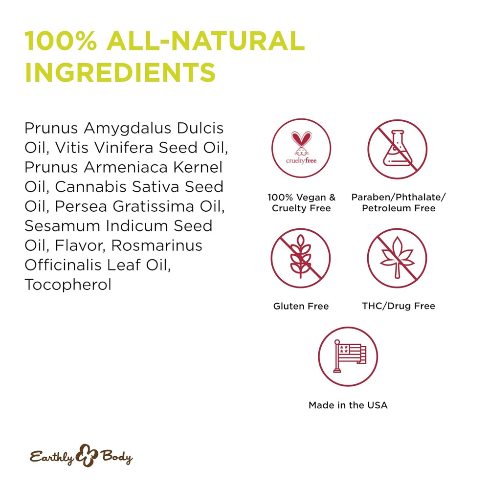 Earthly Body edible massage oil all-natural vegan cruelty free product claims