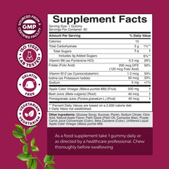 Nature’s Craft Apple Cider Vinegar Gummies supplement facts with 500 mg ACV