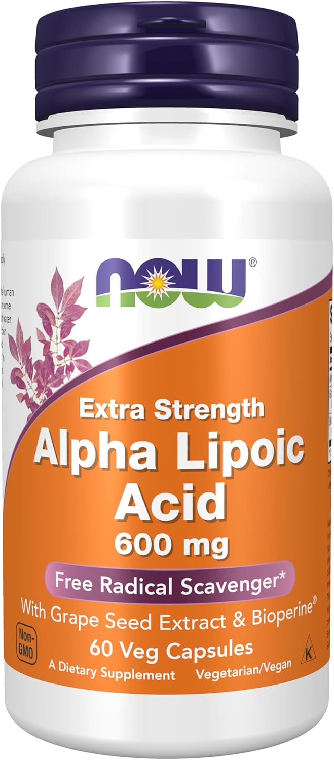 Extra Strength Alpha Lipoic Acid 600 mg Veg Capsules 60 count bottle front view