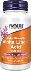 Extra Strength Alpha Lipoic Acid 600 mg Veg Capsules 60 count bottle front view