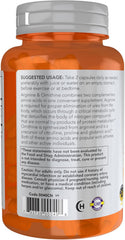 NOW Sports Arginine and Ornithine supplement facts panel with 1 g L-Arginine