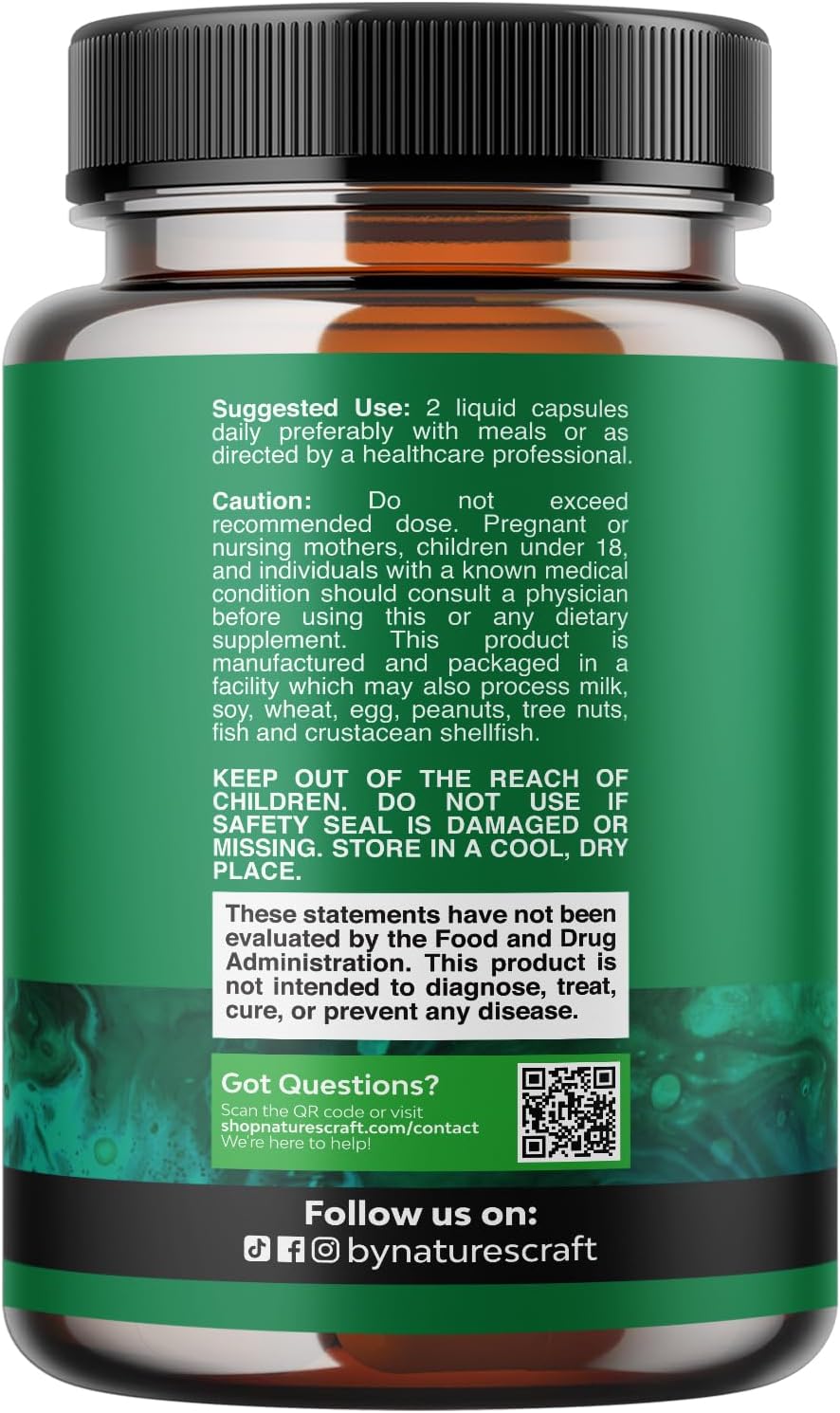 Nature's Craft Hemp Seed Oil capsules for skin, hair, nails, and daily wellness support