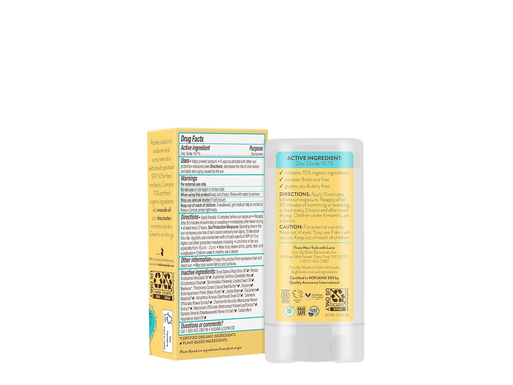 Babo Botanicals Super Shield SPF 50 sunscreen stick with zinc oxide for all ages