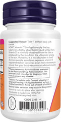 NOW Vitamin D-3 high potency supplement bottle with 30 softgels