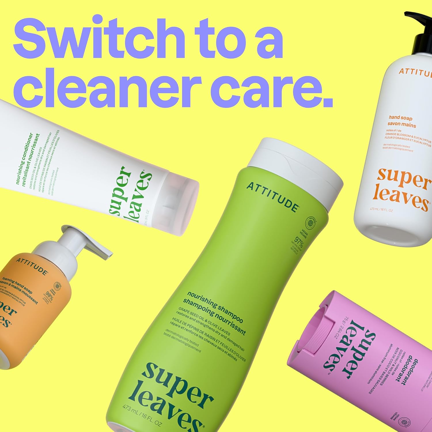Plant-based detangling conditioner with naturally derived ingredients by ATTITUDE