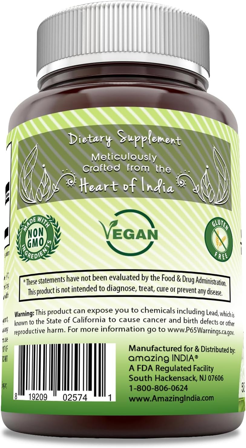 Amazing India Ashwagandha Extract bottle with vegan gluten free icons