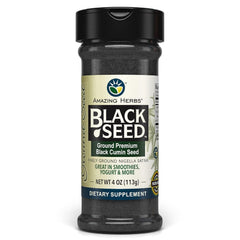 Amazing Herbs Black Seed Ground Premium Black Cumin Seed 4 oz bottle