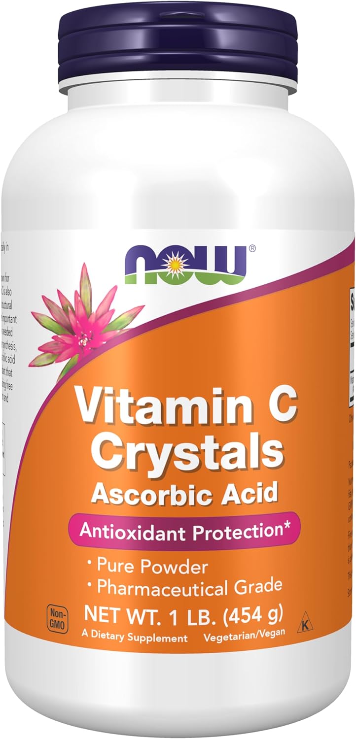NOW Foods Vitamin C Crystals 1 lb powder for antioxidant protection and collagen support