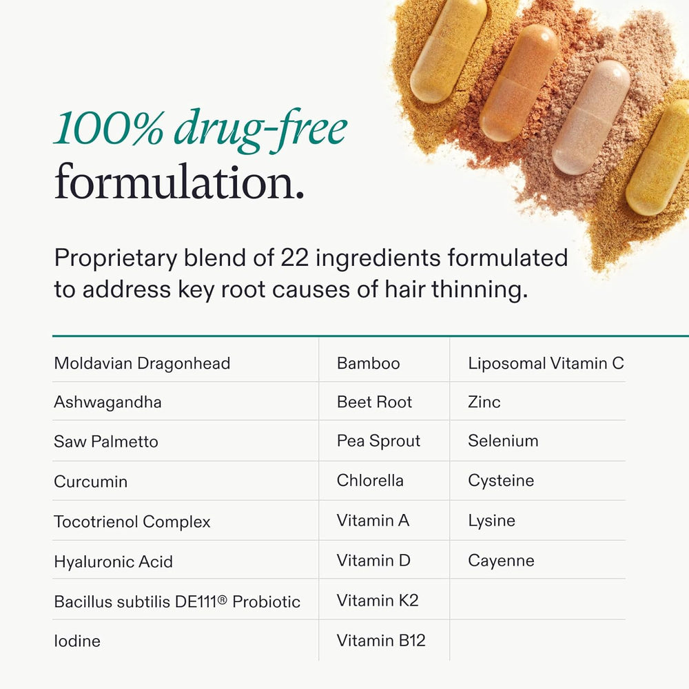 Nutrafol Women’s Vegan drug-free hair thinning support capsules
