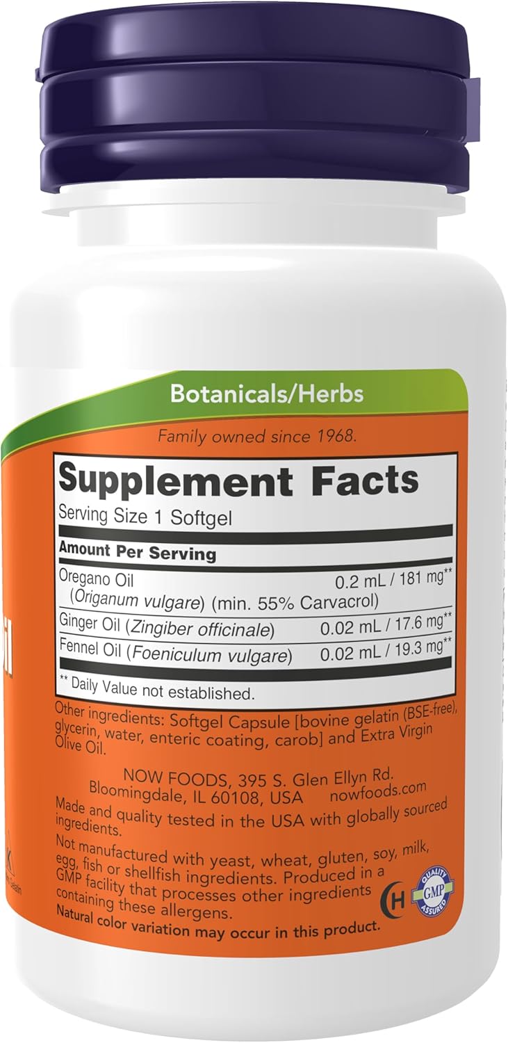 Oregano Oil supplement with minimum 55 percent carvacrol